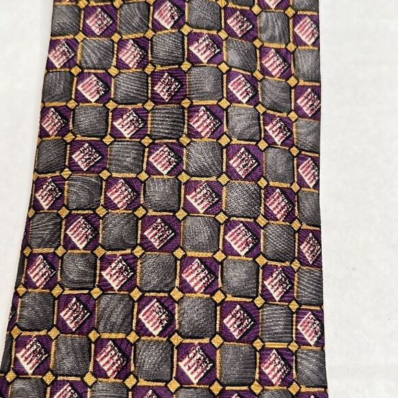 Villa Bugatti Italian Silk Tie EUC in gray and purple - Picture 4 of 7